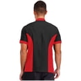 thumbnail image 2 of iefiel Unisex Chef Coat Professional Cook Chef Jacket Double-breasted Kitchen Work Uniform Top Black&Red M, 2 of 5