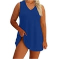 thumbnail image 1 of XiYing Robes d'Été pour Femmes, Robe Décontractée Ample à Col en V pour Femmes Grande Taille, Manches Courtes Tenue d'Intérieur, Coupe Confortable pour Journées Relax, TG-5TG,, 1 of 5