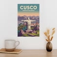 thumbnail image 3 of Elevated View Wall Art Cristo Blanco Peru Retro Travel Poster Cusco Andes Monument Print Poster, 3 of 8