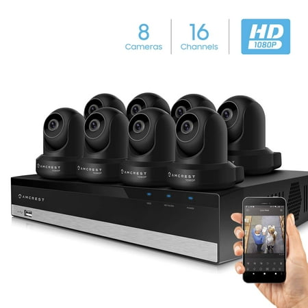 Amcrest 2MP Security Camera System w/ 4K 16CH NVR, (8) x 2
