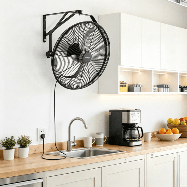 18" Wall Mount Fan, 3-Speed with Adjustable Rotation, Long Airflow Reach, for Industrial & Commercial Use