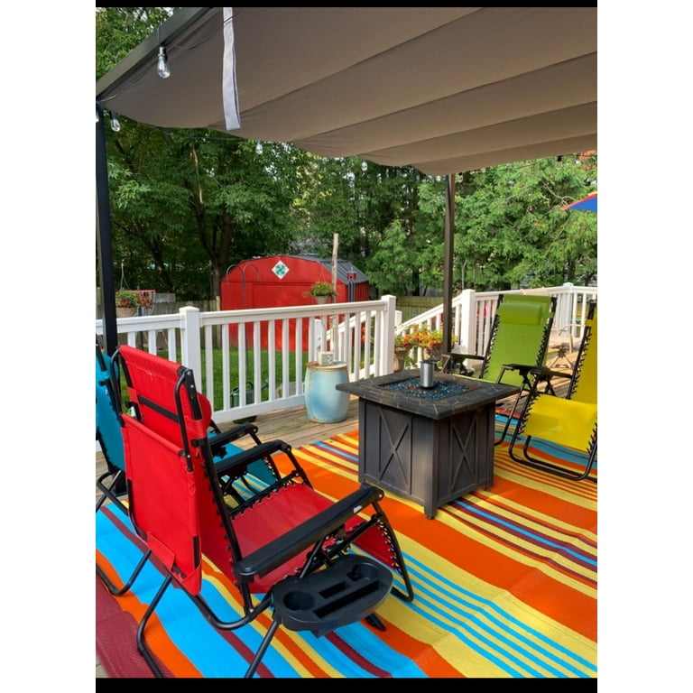BalajeesUSA Outdoor Plastic Straw Patio Rugs 9x12 ft Multi Color