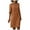 Brown, variant on Women’s Linen V Neck Shift Dress with 3/4 Sleeves Relaxed Fit Lightweight Breathable Fabric Knee Length Simple Style Brown 2XL