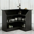 thumbnail image 4 of Spaco Corner Bar Cabinet with L-Shape Design, Bar Table with Multi-Level Storage, Corner Bar Table for Indoor as Home, Bar, Kitchen, Black, 4 of 7
