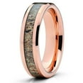 thumbnail image 2 of Silly Kings 6mm Rose Gold Tungsten Carbide Wedding Ring Deer Antler Design Mens Comfort Fit Band, 2 of 3
