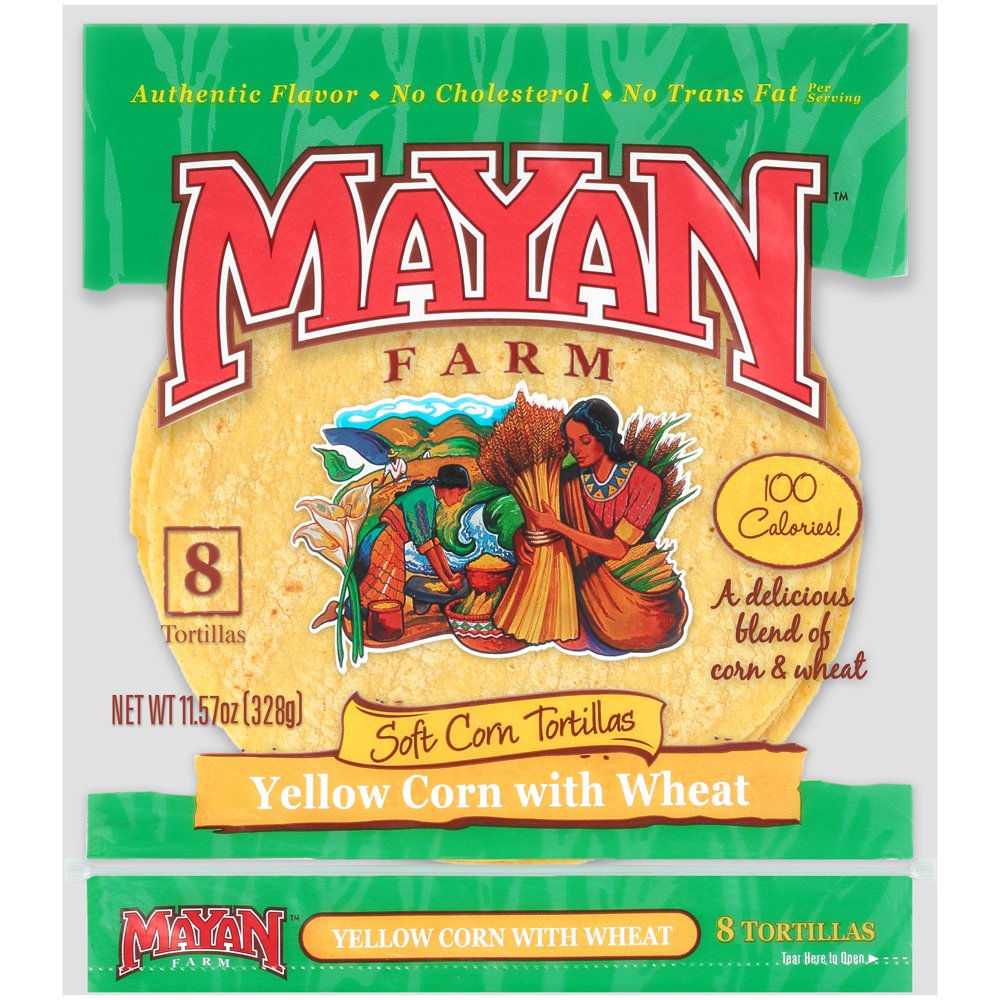 Mayan Farm Yellow Corn with Wheat Soft Corn Tortillas 11.57 oz. Bag