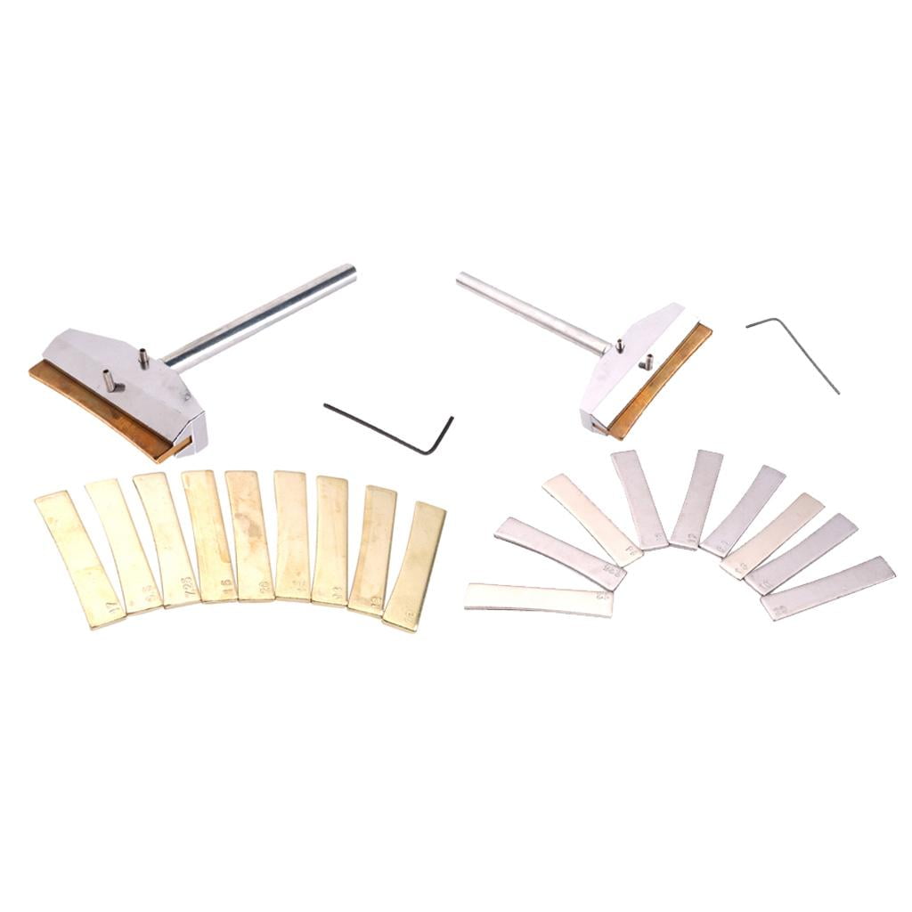 LeeQinersw Fretboard Press Caul Inserts+Fret Pressing Tool for Electric Guitar/Bass Golden