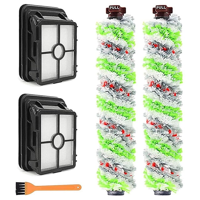 Pour Bissell Crosswave Pet Pro Série 2306, 2 Rouleaux de Brosse + 2 Filtres
