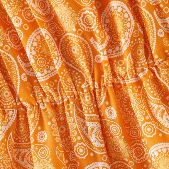 Vedolay Dresses Flower Girl Dresses for Wedding Bow-Knot Elegant Satin Princess First Communion Dresses,Orange 2-3 Years