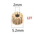 thumbnail image 2 of 5Pcs 12T Brass Pinion Gear Motor Gear for D12 D42 1/10 RC Car Upgrade Parts Spare Accessories, 2 of 5