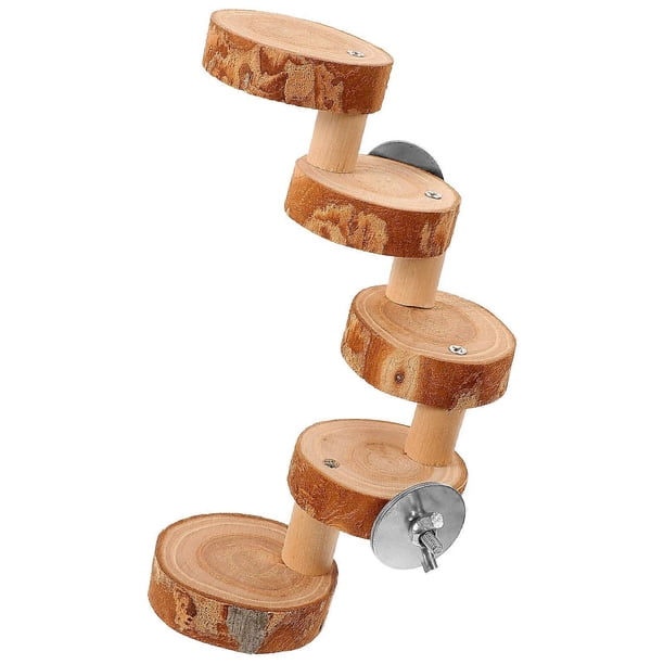Brown Wooden Ladder Toy for Small Pets Perfect for Hamster Climbing and Cage Play 7.8 inches