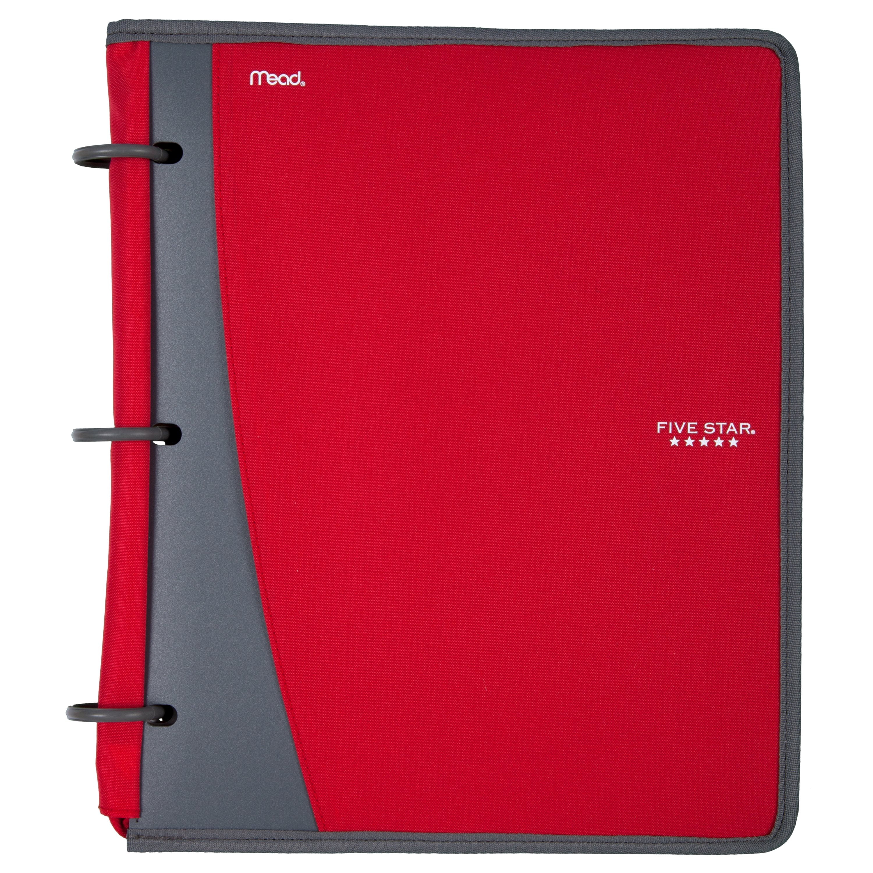 Five Star Flex 1" Hybrid Zipper NoteBinder, Red (73414)