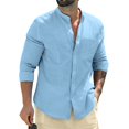 thumbnail image 3 of Camisas de manga larga de otoño para hombre, camisetas de negocios de algodón, camisas de calle transpirables de color sólido con botones para hombre, camisa blanca, 3 of 5