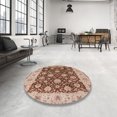 thumbnail image 3 of Ahgly Company Indoor Round Mid-Century Modern Brown Oriental Area Rugs, 4' Round, 3 of 6