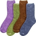 thumbnail image 2 of Women's Soft Fuzzy Warm Cozy Winter Casual Vintage Thick Thermal Cabin Knit Slipper Socks - Assortment B - 4 Pairs, 2 of 8