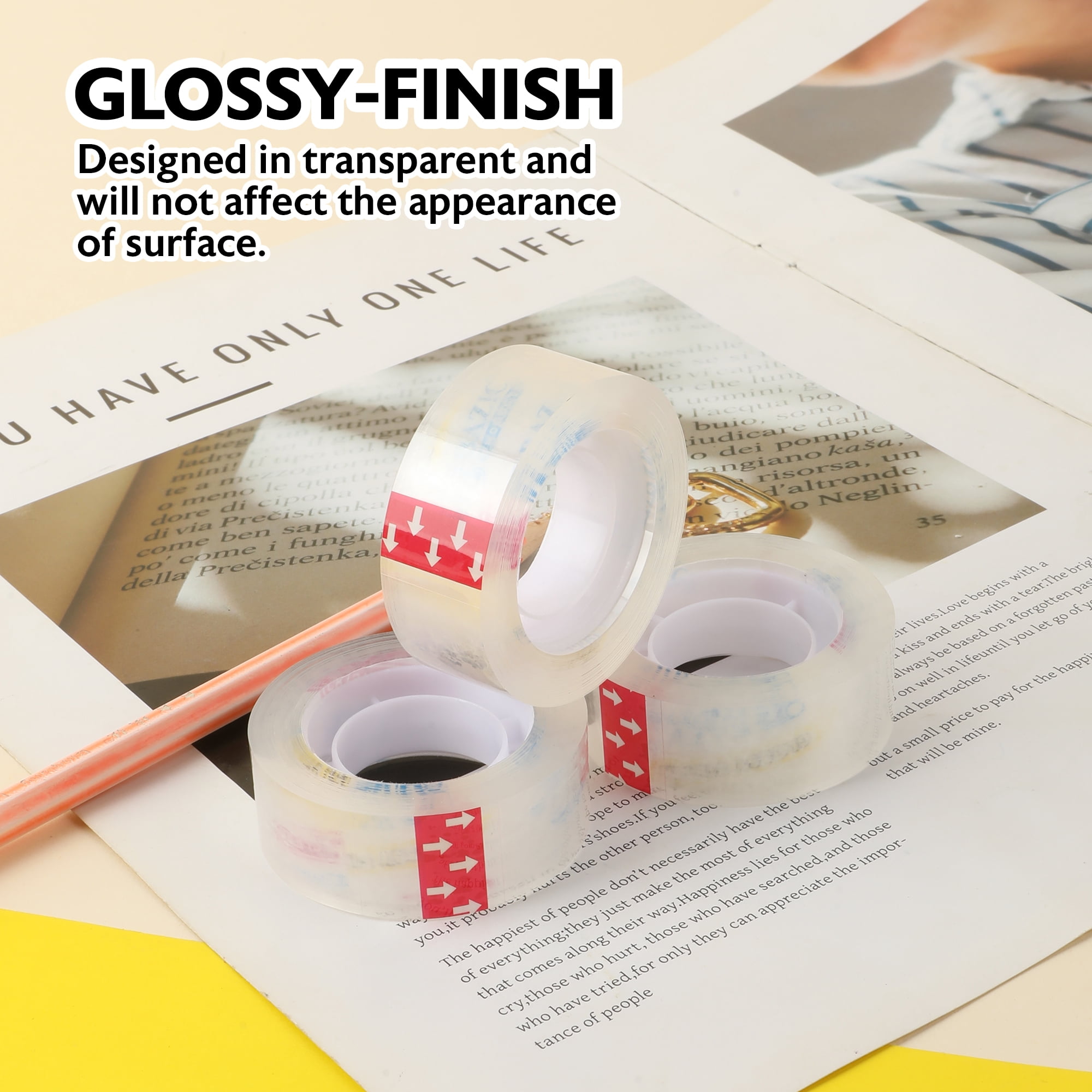 BAZIC Crystal Clear Tape Refill 3/4" X 1000", Glossy Finish, (3/Pack), 24-Pack