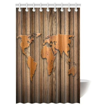 MYPOP Vintage Map Of The World Decor Shower Curtain