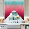 thumbnail image 4 of Turquoise Rose Swag Valances for Windows 2 Pack Red Stripe Gradient Swag Kitchen Curtains 36 Inches Long Rod Pocket Short Window Treatment for Kitchen Bathroom 36"x36", 4 of 8
