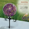 thumbnail image 5 of Alpine Corporation 10" Tall Indoor/Outdoor Glass Gazing Globe Metal Stand, Black, 5 of 10