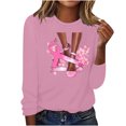 thumbnail image 2 of VKOYWKM Breast Cancer Tee Shirts Women Breast Cancer Awareness Tshirt Long Sleeve Pink Ribbon Graphic Tees Cancer Fight Crew Neck Sweatshirt Tee Tops, 2 of 5