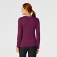 thumbnail image 5 of Wink Layers Women's Long Sleeve Silky Tee, Wine, M Regular, 5 of 5