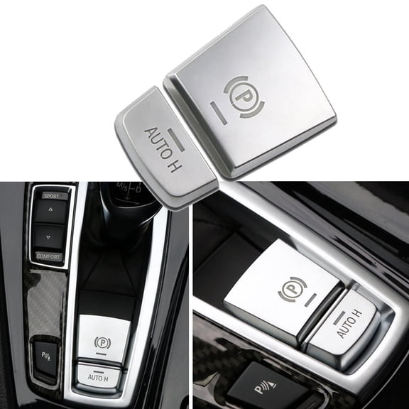 2Pcs Chrome Handbrake Parking Switch Auto Button Cover For BMW 5 7 X3 X4 X6 F01