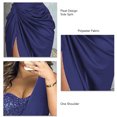 thumbnail image 4 of Vestido de noche con abertura lateral, vestido largo plisado sin mangas con un hombro para fiesta de ceremonia, 4 of 5