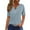 Light Blue, variant on Plus Size Tops for Womens 2025 Fashion V-neck Button Solid Color Short Sleeve T-Shirt Loose Top