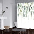 thumbnail image 5 of Decoreagy Green Leaves Shower Curtain Set, Watercolor  Leaf Shower Curtains, Green Minimalist Plant Bath Curtain with 12 Hooks for Bathroom Decor 72 x 72 inch,Waterproof Fabric, 5 of 16