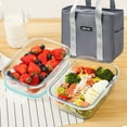 thumbnail image 5 of mnjin reusable insulated lunch bag with side pocket leak proof lunch box with soft padded handles for women men adult durable thermal lunch tote bag for work school picnic travel b a, 5 of 9