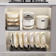 thumbnail image 5 of Pots and Pans Organizer, Multi-Layer Thickened Foldable Cookware Rack, Dual Use Horizontal & Vertical Placement, for Kitchen Cabinet & Countertop,White, 5 of 8