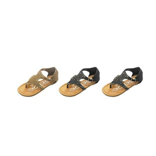 Bebe Bebe Girls Micro Suede Sandals With Pearl Heat Seal Embellishments Case Of 27 Walmart Com Walmart Com