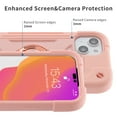 thumbnail image 4 of Double Ring Kickstand Case for iPhone 13 for Women Girls, Rugged Hybrid Heavy Duty 3 in 1 phone Case Soft Silicone Hard PC Full Armor Protective Case for iPhone 13, Rosegold, 4 of 6