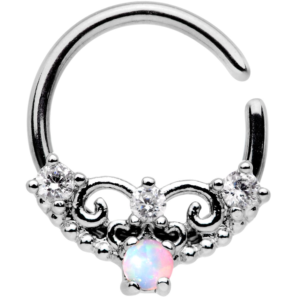 Body Candy Body Candy 20G 316L Steel Nose Rings Cartilage White