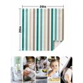 thumbnail image 4 of Teal Brown Stripe Cloth Napkins Set of 8 Reusable Dinner Napkins, Gradient Geometric Vertical Striped Cocktail Napkin Washable Table Napkins for Wedding/Holiday Party/Baby Shower 20"x20", 4 of 7
