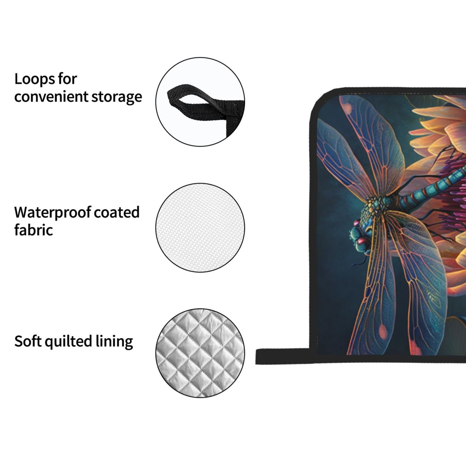 Dragonfly Lotus Cool Art 4Pcs Oven Mitts and Pot Holders Sets Oven Kitchen Gloves Hot Pads for Cooking BBQ Baking Grilling