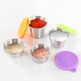 thumbnail image 3 of Homelife 6Pcs 60ml/70ml/80ml Salad Dressing Container with Lid Stainless Steel Condiment Cups Small Leakproof Sauce Container for Lunch Boxes Picnics Travel, 3 of 13