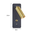 thumbnail image 3 of Aplique de pared minimalista, luz direccional, luz de lectura, LED de noche, aplique de pared Oro negro, 3 of 9