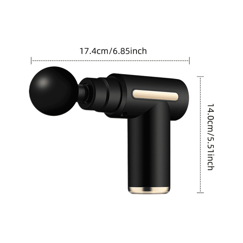 Portable Massage Gun, 6-Speed Muscle Massager with 4 Heads & Type-C, Electric Muscle Massager Gun, Quiet Mini Massager for Neck Back Shoulder Relief, Home Office Travel Use