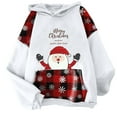 thumbnail image 4 of Aloohaidyvio Hoodies,Christmas Plaid Print Graphic Sweatshirt for Women Long Sleeve Pullover Shirt Blouse, 4 of 5
