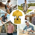 thumbnail image 6 of Adventure Time Dog Jake Men's Casual Button-Down Shirts Summer Short Sleeve Tee Shirt Daily Hawaiian Beach Shirt Top With Pocket, 6 of 9