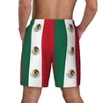 thumbnail image 2 of Men's 2 in 1 Swim Trunks with Compression Liner Mexican Flag Quick Dry Beach Shorts, 2 of 6