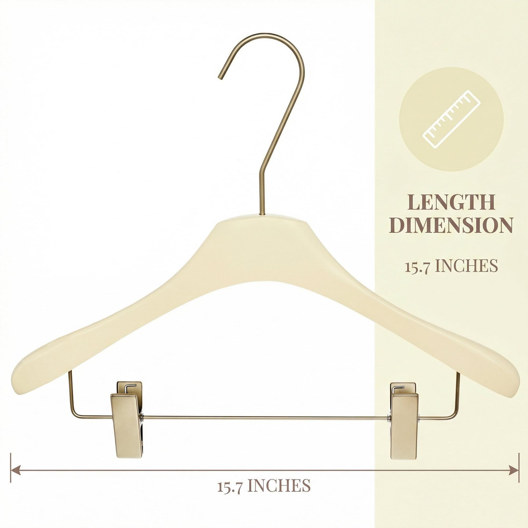 Unique Bargains 2Pcs Wood Nonslip Durable Space Saving Clothes Hangers White 15.7inch