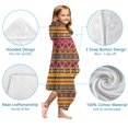 thumbnail image 7 of Boho Yellow Ethnic Geometric Pattern Hooded Bath Towel，60"x35" for Ages 3 To 12 Kids, Quick Dry Lightweight Soft Microfiber Hood Beach Towel Cover Up for Kids, 7 of 7