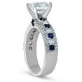 thumbnail image 2 of Pompeii 2 3/4ct Princess Cut & Sapphire Diamond Engagement Ring White Gold Lab Grown, 2 of 3