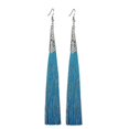 thumbnail image 4 of Pendientes largos con borlas para mujer, joyería de moda 2022, flecos colgantes bohemios, verde negruzco | Código de modelo 4957 Verde negruzco, 4 of 4