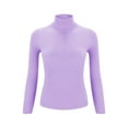 thumbnail image 4 of Dyfzdhu Turtleneck Sweaters for Women Slim Fit Lightweight Long Sleeve Undershirt Warm Knitted Pullover Purple, 4 of 8