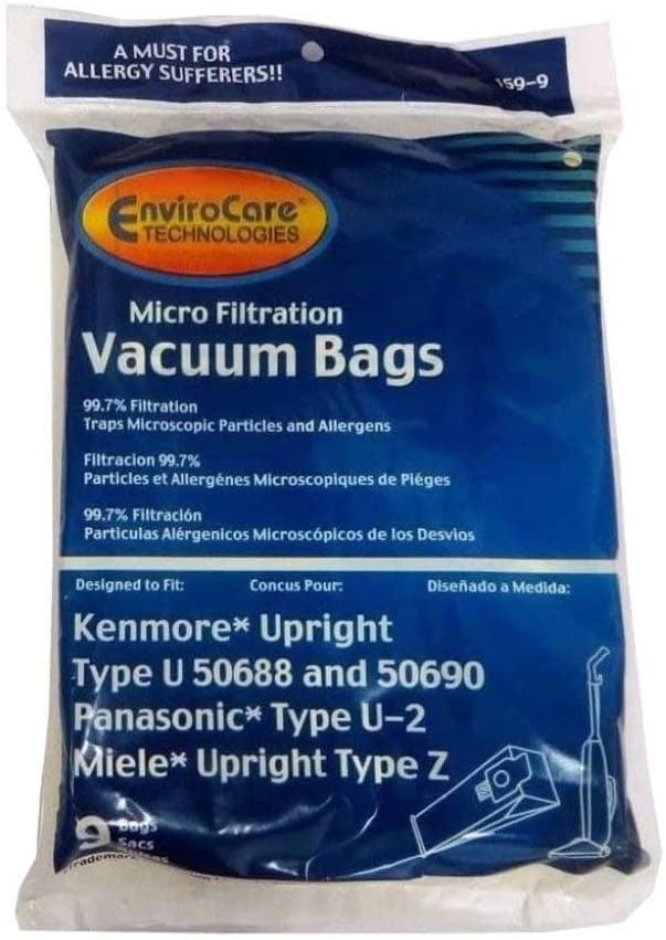 Pack of 3 Bags 5068 Kenmore CLOTH Vacuum Cleaner Bags Type U & O 50688 50690 