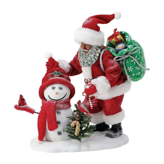Department 56 Possible Dreams Santa & Snowbuddy African American Christmas Figurine 10.5in H
