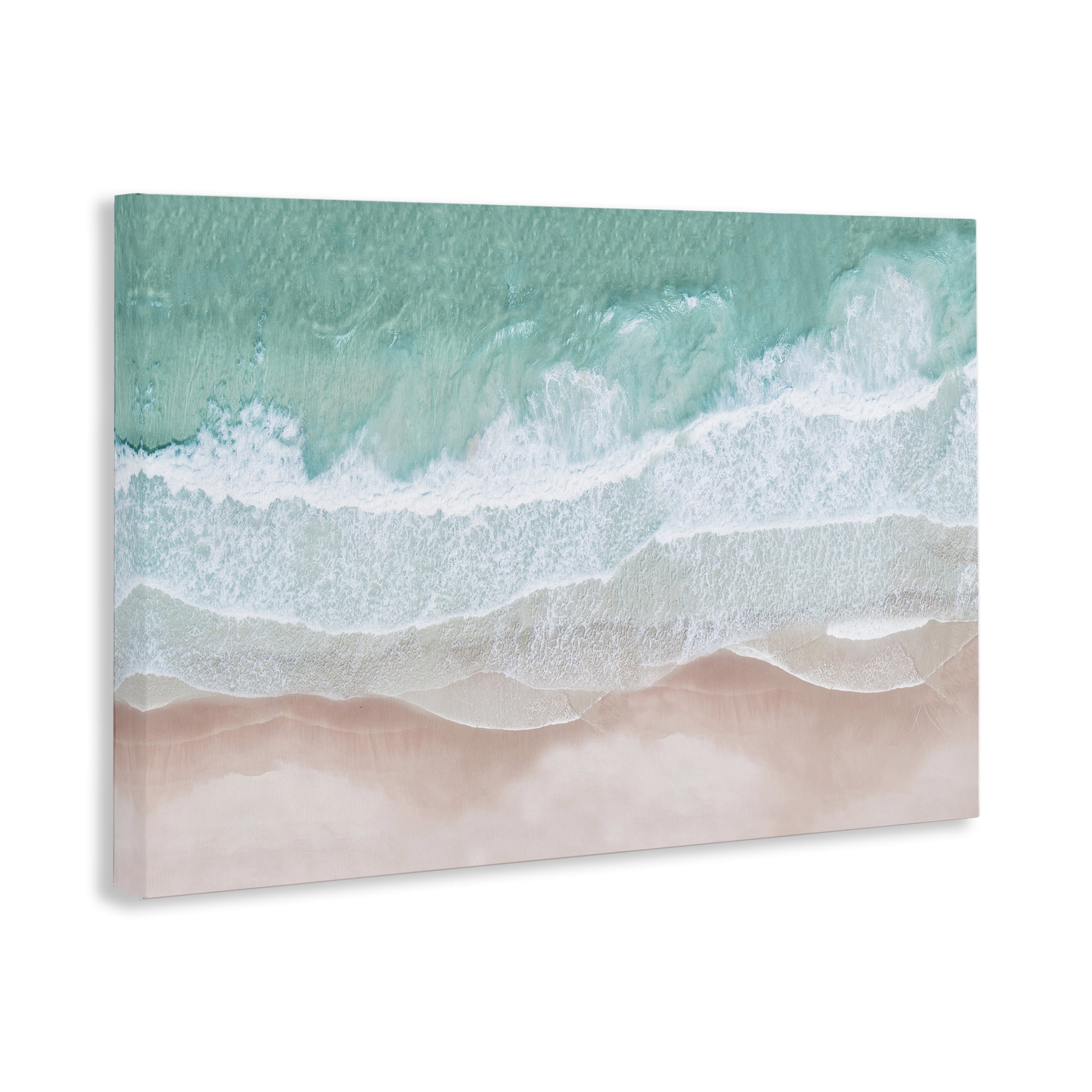 Stupell Industries Aerial Sea View Coastal Painting Gallery Wrapped Canvas Art Print Wall Art, 45 x 30
